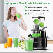 Aeitto Cold Press Juicer Machine, Slow Masticating Technology, Black