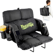 HUSGW Stadium Grandstand Seat, 2 Pcs, Adjustable Backrest with Lumbar Pillow, Double Armrests, Multifunctional Storage, Portable Foldable Outdoor Chair