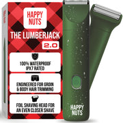 Happy Nuts Lumberjack 2.0 Men's Electric Body Hair Trimmer with Precision Foil Shaver, Waterproof, Rechargeable, Green
