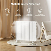 BREEZEHEAT 1500W Aluminum Space Heater Electric Wall/Freestanding Radiator/LED Display, Adjustable