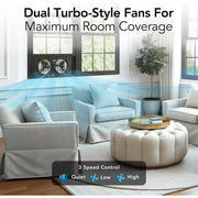 Comfort Zone 9-Inch Twin Window Fan, 3-Speed Dial Control, Quiet Setting, Auto-Locking Expanders, Removable Bug Screen, Black, CZ12817