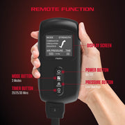 FitRx Recover Max Pro Full Leg Air Compression Massager with 3 Modes, Adjustable Pressure, Timer, Black, Includes Travel Case