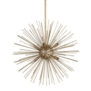 Quorum Electra Eight Light Pendant, Transitional Style, Aged Silver Leaf Finish, 23 in Height and Width, 600-8-60