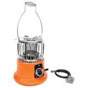 Ignik 2-in-1 Propane Heater Stove, Adjustable 4,000-10,000 BTU, Chromed Cast-Iron Burner, Piezo Ignition, Safety Kill-Switch, Portable with 2-Ft Hose