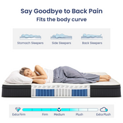 Sofree Bedding Queen Mattress 10 Inch Memory Foam Mattress in a Box Individual Pocket Spring Mattress with Motion Isolation and Pressure Relief Med