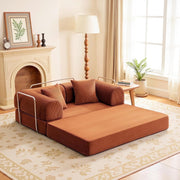 Coolhut AH-0277-160-BN Convertible Floor Chaise Longue Bed Sofa, Pumpkin Brown