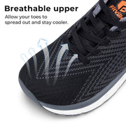 FitVille Men's Running Shoes, Extra Wide 10.5 X-Wide, Breathable Mesh Upper, High Arch Support, Memory Foam Insole, Lace-Up Sneakers, FlowCore V1