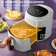 8L Large Air Fryer Oven, 1400W w/ 60-Min Timer & Precise Temp Control 8 Presets