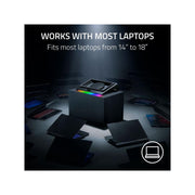 Razer Laptop Cooling Pad with Intelligent Fan Control, Chroma RGB Lighting, 14 to 18 Inch Laptops, Black, 3-Port USB Hub, RC21-02300100-R3UC