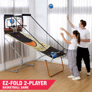 MD Sports BG130Y23001 EZ-Fold 2-Player 80.5 inch Arcade Basketball Game with Authentic PC Backboard, Multi-Color