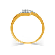 Brilliance Fine Jewelry 1/10 Ct Lab Grown Diamond Women's Bypass 14k Gold Plated Ring, 7