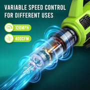 Steelite EDG010-1 21V Cordless Leaf Blower,120 MPH 480 CFM,Electric Lightweight Blower with 4.0Ah Battery Pack and Charger