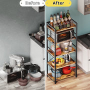 Bug Hull 5-Tier Rustic Free Standing Storage Shelf Rack, Brown - Easy Cleaning