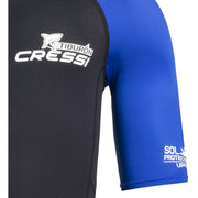 Cressi Tiburon 2 mm Short Sleeve Shorty Wetsuit for Men, Black/Blue, XL, XDG014525