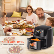 Cshidworld Air Fryer 7.4 QT Large Capacity Touch, black