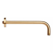Signature Hardware 12-Inch Rain Shower Arm and Flange Brushed Gold Durable Brass Wall-Mounted Extension SHRSA123PN