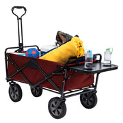 Mac Sports Folding Wagon with Tailgate and Table, Red