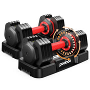pooboo W20240508 50lbs Quick Select Adjustable Dumbbells (1 Pair)
