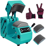 Gochifix Automatic Hat Heat Press Machine, Green, 2 Interchangeable Platens, Adjustable Temperature and Time
