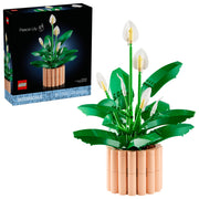 LEGO Botanicals Peace Lily Flower Building Set, 474 Pieces, Multicolor, Decorative Artificial Flowers in Peach Pot, 11504