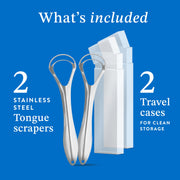 Mouthology Singled Handle Tongue Scraper, 2 Pack