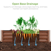 Best Choice Products Outdoor Metal Raised Garden Bed, Wood Grain Powder-Coated Steel, 6x3x1ft, SKY6635