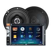 Dual Electronics XDVDSPK2 Double DIN Car Stereo CD/DVD Combo with 6.2-Inch Touchscreen and Two 6.5-Inch Speakers, Black
