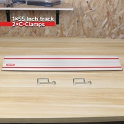 Eastvolt 6-1/2 Inch Plunge-Cut Track Saw, 10 AMP Motor, 0-45 Bevel Adjustment, 48-Tooth Carbide Blade, Red, EVEPC001D