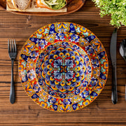 Vancasso Bohemian Dinnerware Set, 12 Pcs Porcelain Ceramic Plates and Bowls, Dark Blue, Dishwasher and Microwave Safe, Serves 4