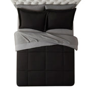 Mainstays All in One Reversible Comforter and Sheet set- 7 Piece, King, Black - Machine Washable