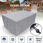 Sourcemax Rectangular Patio Table Cover, Heavy Duty Waterproof 210D Oxford Cloth, UV Resistant, Silver, Adjustable Fit 03ODC0021ISL