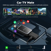 TOGUARD RC2867 HDMI Input Car TV and Wireless CarPlay Adapter 2-in-1 Dongle, Convert Wired to Wireless CarPlay, Bluetooth 5.0, Supports HDMI Devices, Plug and Play for Factory Car Stereo 2016+, RC2867
