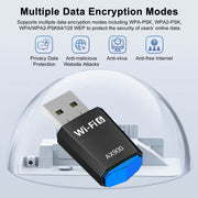 Home Collection AX900 USB Wireless Network Adapter, WiFi 6 Dual Band 900Mbps, USB 3.0, Black