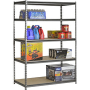 Muscle Rack 5-Shelf Steel Shelving, Silver-Vein, 24