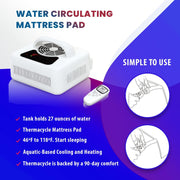 M Pain Management Technologies TCW Water Circulating Sleep Pad by Thermacycle, Both Cools and Heats, EMF Free Therapeutic Mattress Pad
