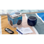 Bluescape Mini Portable Bluetooth Speaker, IPX7 Waterproof, Sound-Reactive LED Light Ring, True Wireless Stereo, Built-In FM Radio, Black