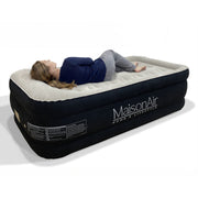 MaisonAir 20in Twin Airbed with Electric Pump, Waterproof, Puncture Resistant, Premium Flocked Top, Durable PVC Sides, INF-0074