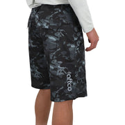 AFTCO Tactical Fishing Shorts for Men - Black Camo - 32