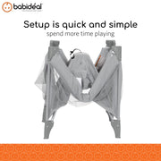 Babideal Portable Baby Play Yard with Breathable Mesh Sides and Padded Mat, Foldable, Arctic Grey, PY470RTG