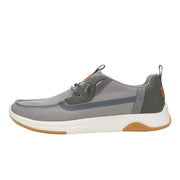 HEYDUDE Wally Drift Classic Mesh Casual Shoes for Men, Grey, Lightweight Rubber Outsole, Elastic Laces, 43165-1UM