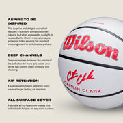 Wilson Caitlin Clark Aspire UV Basketball, Size 6, 28.5 in, Cool Grey Purple