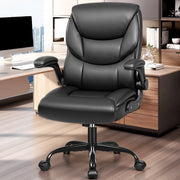 Coolhut MP260-Black Ergonomic Office Chair with PU Leather, Black