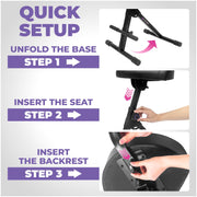 Liquid Stands Adjustable Guitar Stool with Backrest, Stainless Steel Frame, Height 23-32 in, Foldable Musician Chair for Guitarists and Drummers