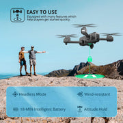 Holy Stone HS270 GPS 2.7K Drone w/FHD FPV Camera Live Video for Adults, w/2 Batteries, Grey