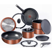T-fal L823SE64 Ingenio Expertise Non Stick Cookware Set 14 Piece, Copper