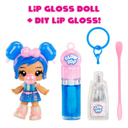 MGA Entertainment Yummiland Licensed Sweets Lip Gloss Doll with DIY Blue Raspberry Blow Pop Lip Gloss, Removable Keychain, Articulated 4-Inch Figure