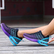 DIOXADOP Orthopedic Walking Shoes for Women, Slip-On, Lightweight Air Cushion, Breathable Mesh, Arch Support, Wide Width, Purple