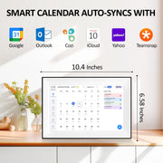 Jazeyeah 10.1 Digital Calendar Planner, Touchscreen FHD 1080p Display, Family Scheduling, Chore Rewards, Meal Planning, C004