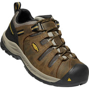 KEEN Utility Flint II Soft Toe Men's Work Shoes, Lightweight, Slip Resistant, Electrical Hazard Rated, Cascade Brown Golden Rod, 8.5 M, M-FLINT-II-SOFT