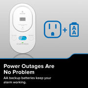 Kidde Smart Carbon Monoxide Detector, Plug-In with AA Battery Backup, 85 dB Alarm, White, COPDW